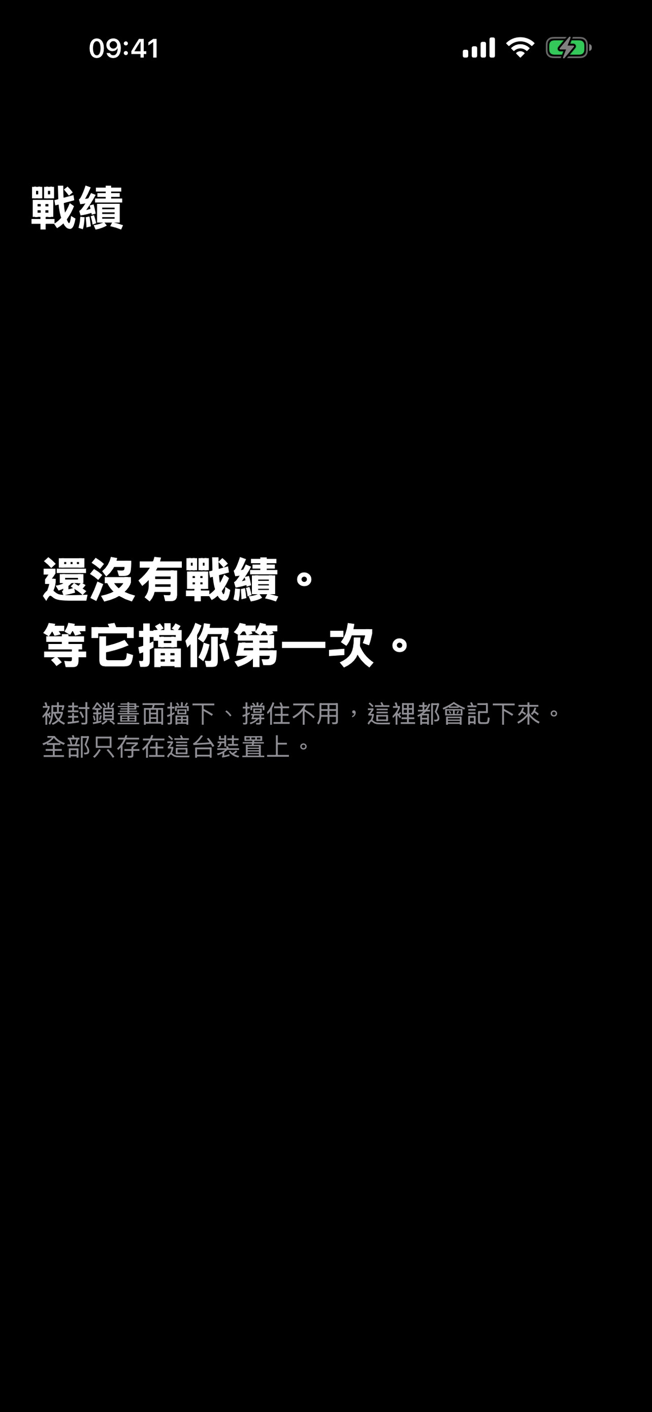 戰績頁截圖:顯示目前還沒有抵抗紀錄